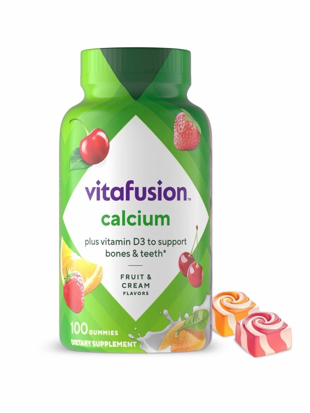 Vitafusion Calcium + Vitamin D3 Gummies - 100 Gummies, New Sealed